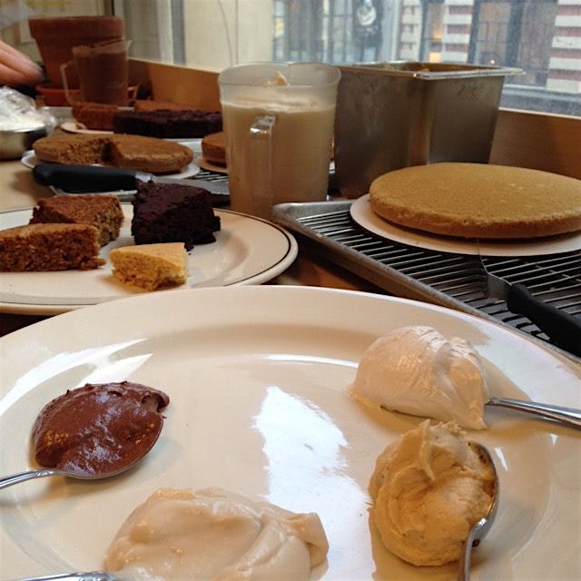 Cake recipe testing at the Natural Gourmet Institute
