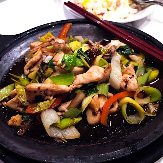 Basil chicken in a pot 