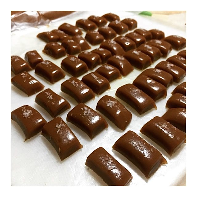 When we sold homemade organic caramels at the farmers market yesterday. #himalayanpinksalt #organ...