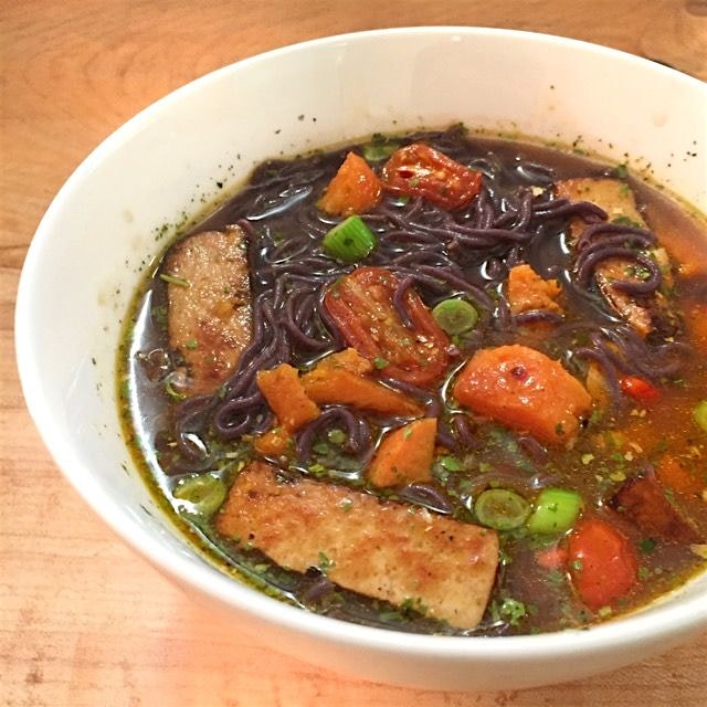 Warming up tonight w/a bowl full of colorful miso rice ramen. Not pictured bc I devoured was a bo...