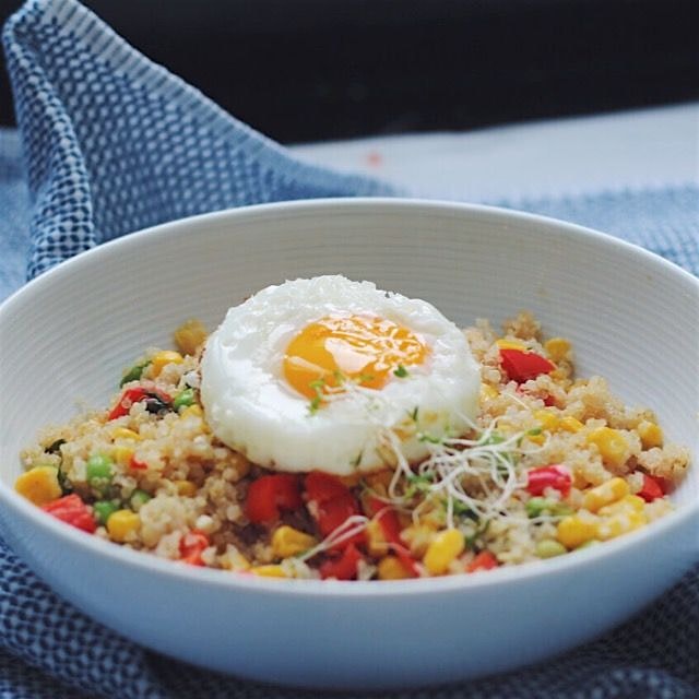 Quinoa fried rice with sunny side up egg!