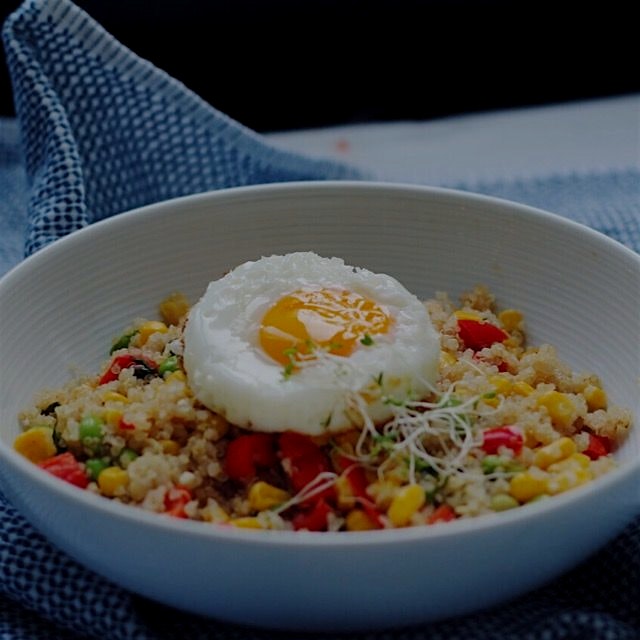 Quinoa fried rice with sunny side up egg!