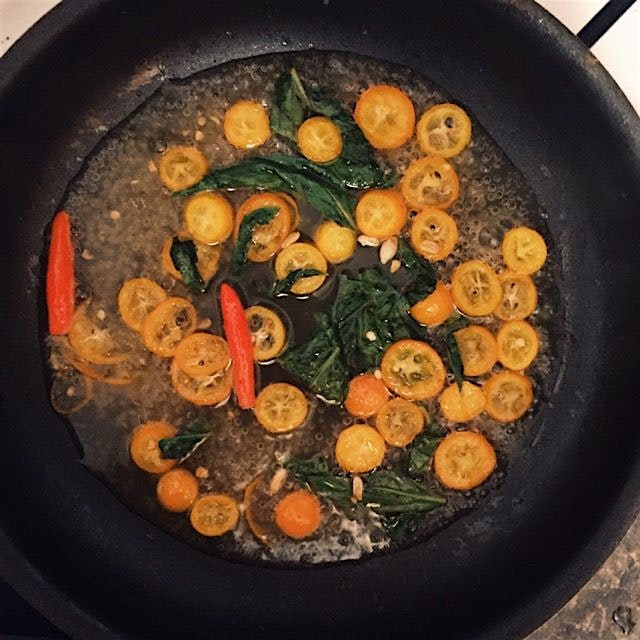 Kumquat, birds eye chile & Thai basil glaze