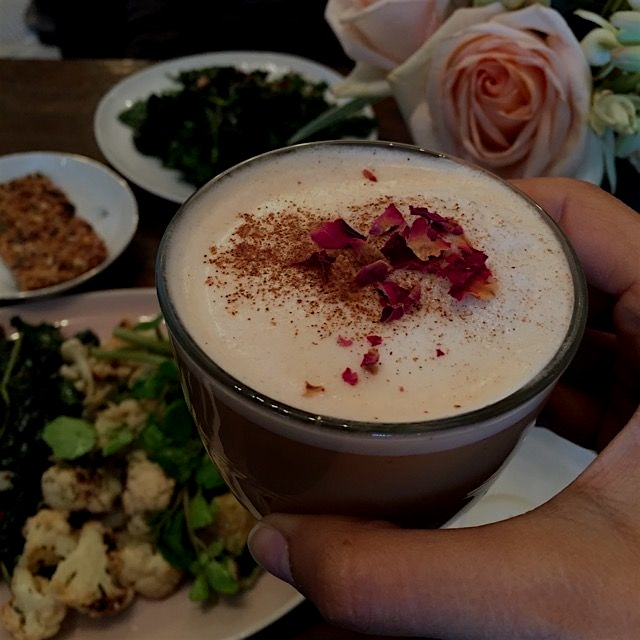 Gorgeous delicious rose chai. Made a version of this to start my morning pre flight fuel. 