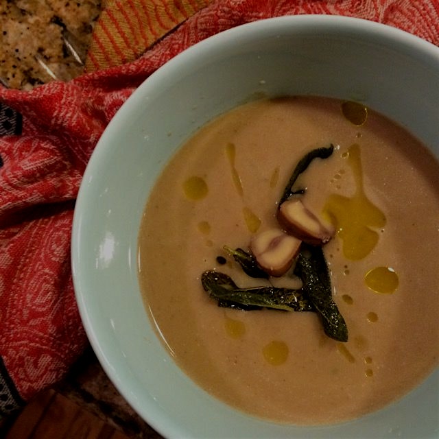 Chestnut sage soup - pure silkiness in a bowl