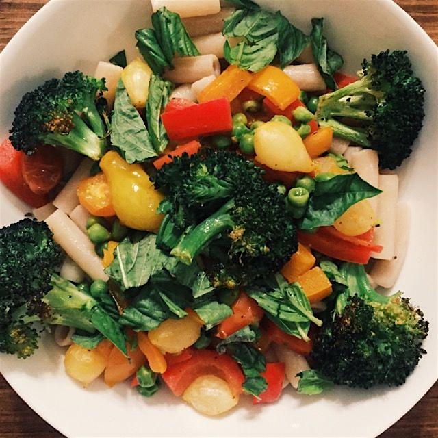 Having some pasta with my veggies 