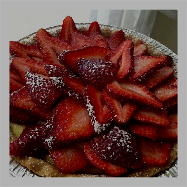 Happy Pi Day! Or belated. Fresh Strawberry Pie with Custard Filling (Store bought crust). #shameo...
