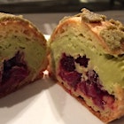 Get lucky - a bit of green on this St. Patrick's Day... Pate de choix filled with pistachios pastry cream and raspberries.