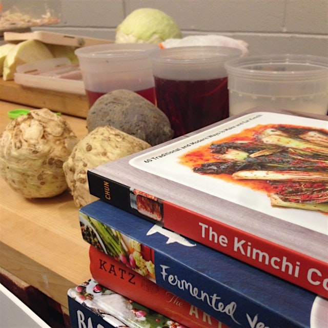 Fermentation class by Honeycomb Grocer at Union Market. Going to tackle some cabbage this weekend...