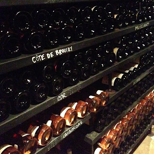 Wine cellar at Buvette, NYC. So much Cotes du Rhone, so little time.