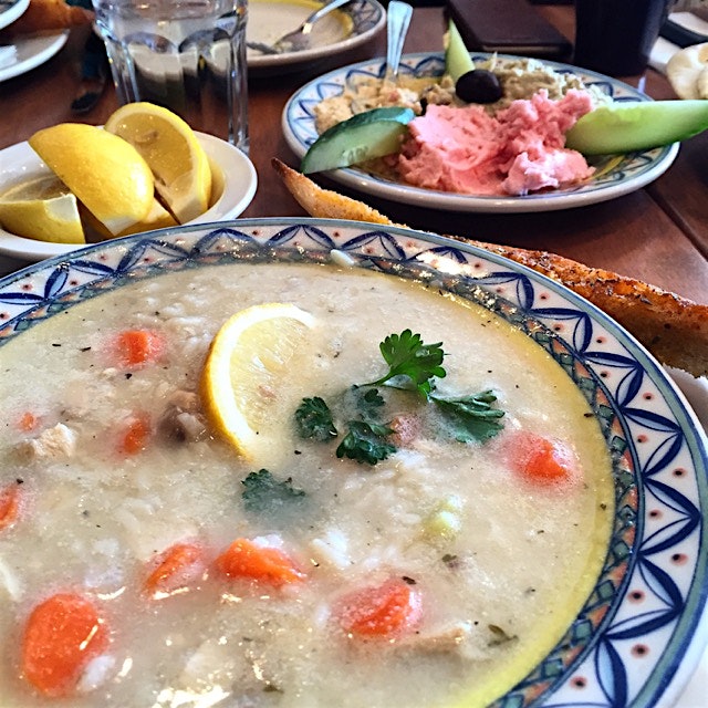 The Greek version of Jewish penicillin: Avgolemono soup!  The best Greek restaurant in Toronto (i...