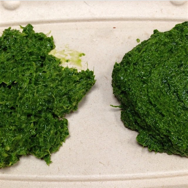 Kale Pesto - the one on the right is the D'Angelo of pesto - silky, sexy, smooth. The one on the ...