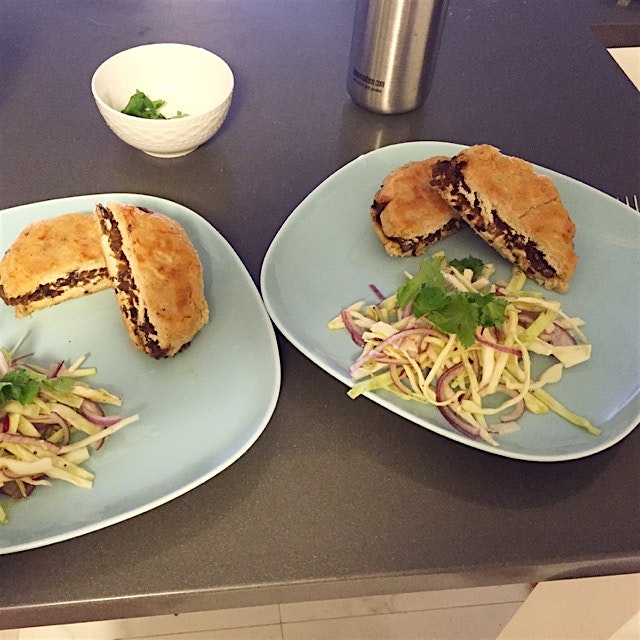 Homemade black bean and queso oaxaca Pupusas 