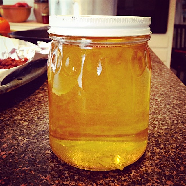 Rendered duck fat. Gorgeous. Made from Hudson Valley Duck Farm ducks. 