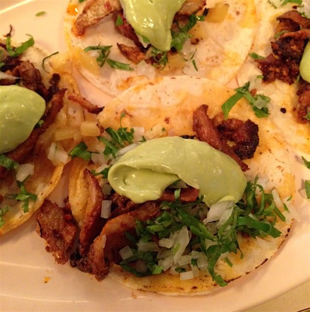 Al Pastor lunch tacos courtesy of Cafe Presidente 