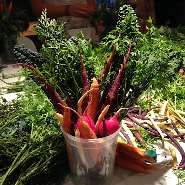 Vegetable bouquets featuring produce from the USQ Green Market.