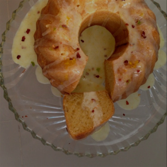 Sour orange bundt cake with mojo icing.  Just taking a staple marinade from Latin cooking and put...