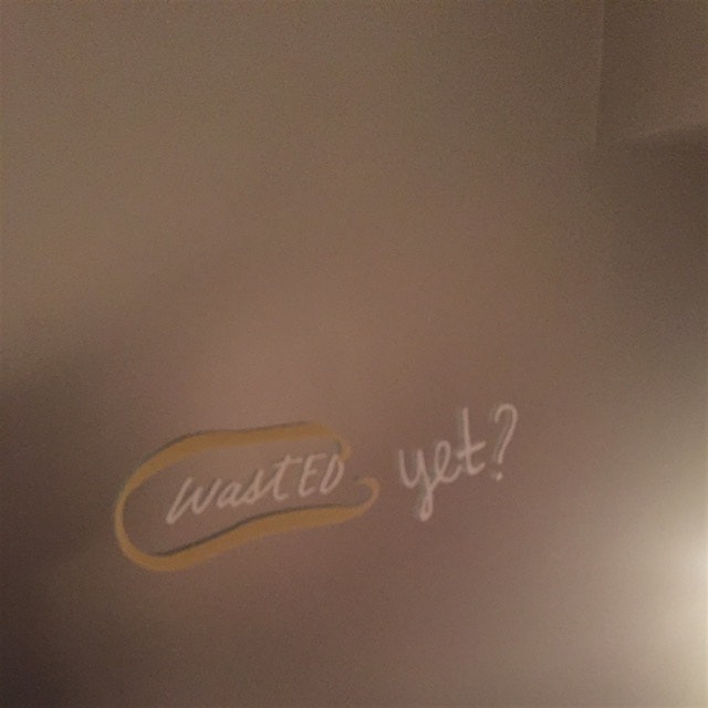 On the bathroom mirror at WastED. :)