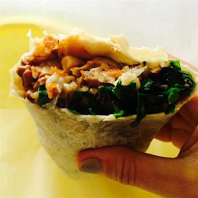 Fried chicken burrito at Wilma Jean. Addicted. 