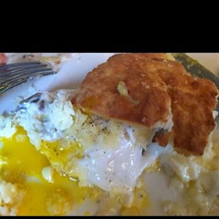 Egg and cheese biscuit sandwich, American breakfast @jacobspickles