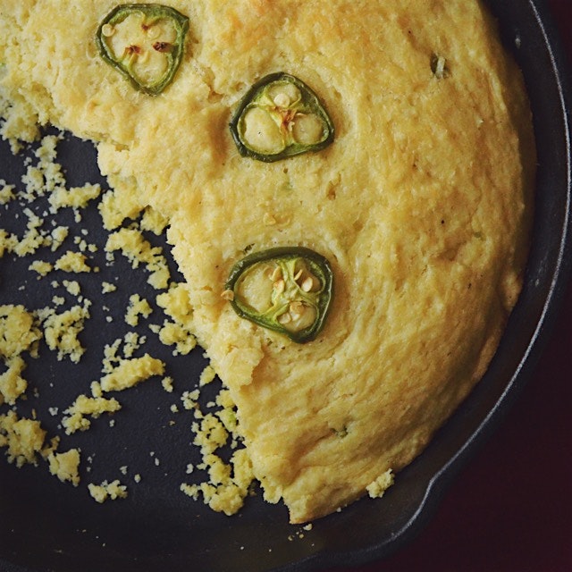 Jalapeno cheddar cornbread. This stuff makes friends even better than cookies. 