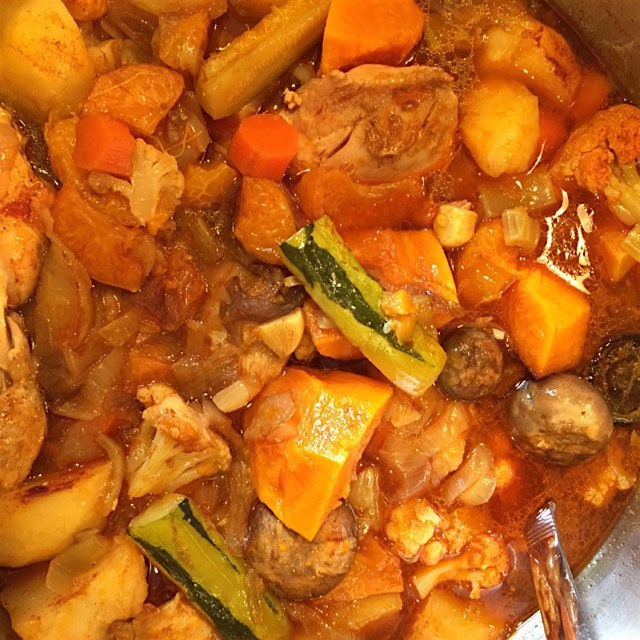 Home made chicken stew for dinner on another cold day