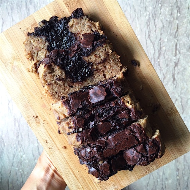 Molten chocolate banana bread! 