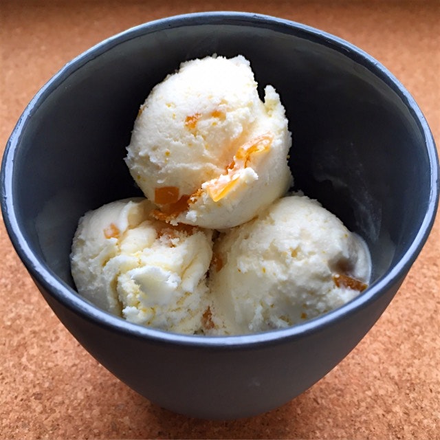 Meyer Lemon Ice Cream with Candied Meyer Lemon Peel