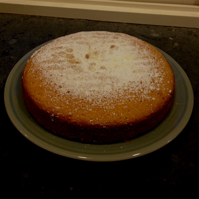 My mom's olive oil cake with her fingerprints all over -- we're trading food photos!