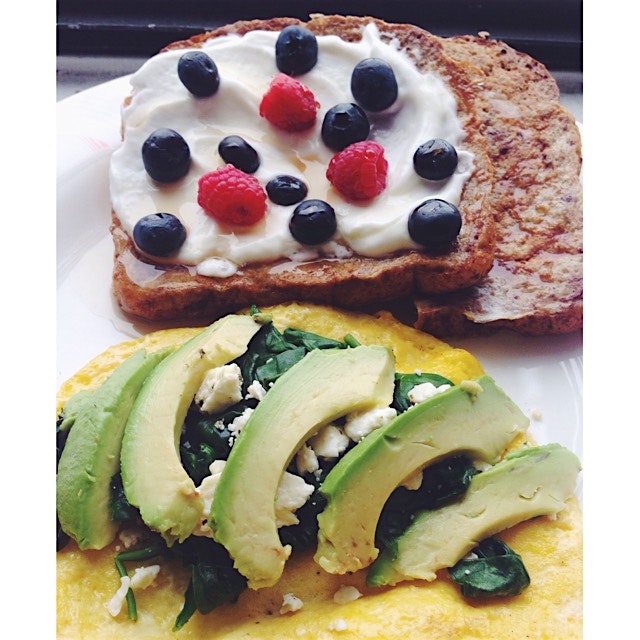 Weekend breakfast: My boyfriend makes the omelettes while I make the French toast. Teamwork for t...