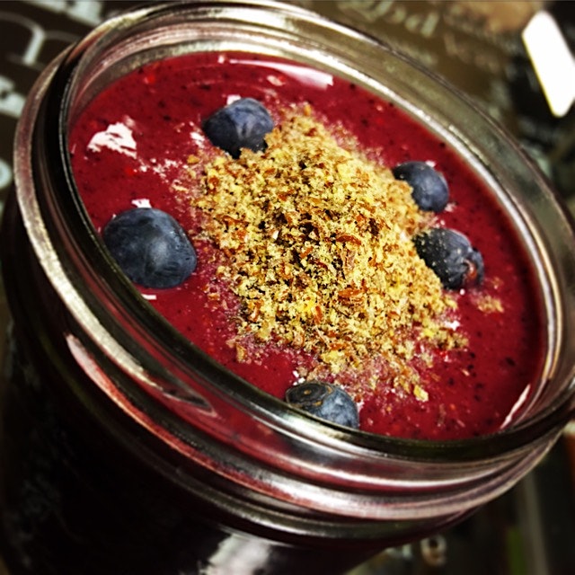 Today's post-workout smoothie features berries, berries, and more berries. I ran out of greens 😭 ...