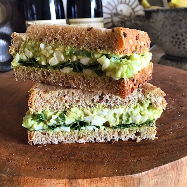 Lunch. Good thing green is my favourite colour. Cause my usually sunny egg salad is now the colou...