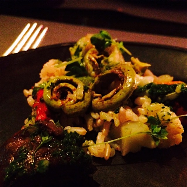 Alert! fiddlehead ferns Spotted at abc cocina in there vegetable brown rice. #winning @Nainiac @s...