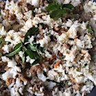 New-Family traditional fried rice with mint.