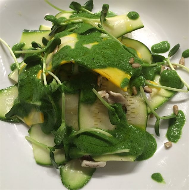 Squash salad with sunflower shoots and herb dressing at Contrada. #unionsquaremarket