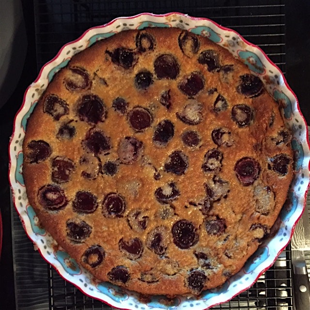 Cherry Clafoutis for tonight's card tournament 
