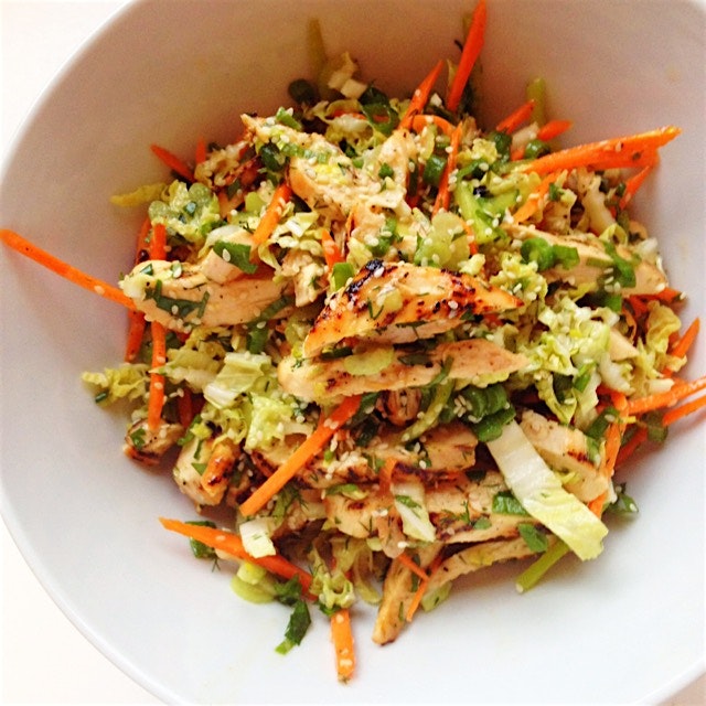 Thai chicken salad and ginger lime dressing