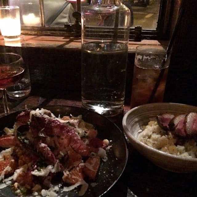 Who knew a wine bar could have such delicious bites? Trevisano salad with cara cara orange, hazel...