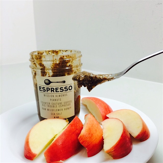 Afternoon snack. Eating big spoon peanut butter with a little spoon. Ohhh the irony. 