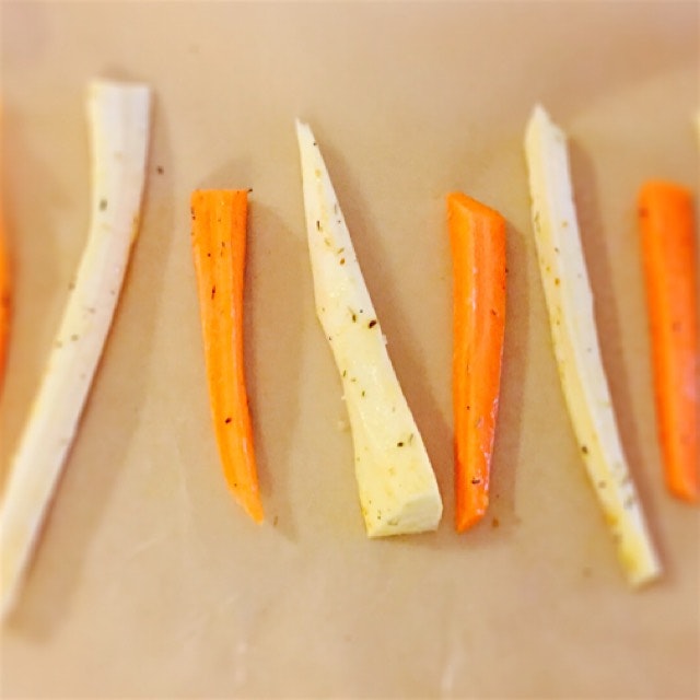 Simply roasted carrots and parsnips!! 