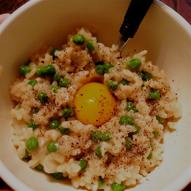 Been craving peas and risotto for weeks now! Whipped this up tonight for dinner!