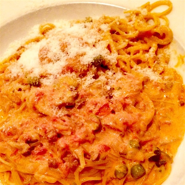 The signature Capellini Di Nanni --I don't know the ingredients but definitely lots of heavy cream!