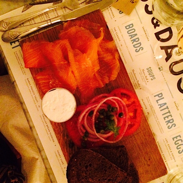 Ok I had a second dinner. But it was breakfast for dinner at Russ & daughters. All of us had the ...