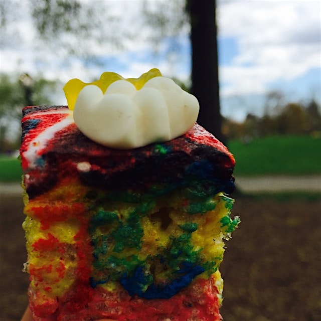 Double gummy Rice Krispies - fun picnic treat for my girl friend's baby shower (I didn't make the...