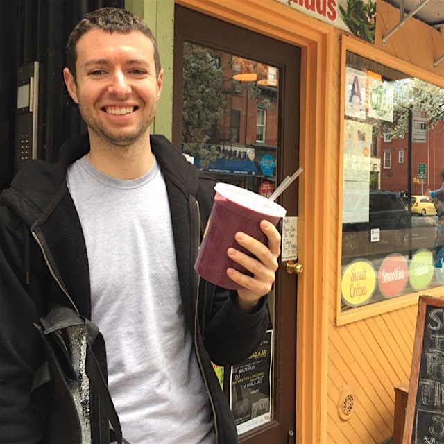 Larger than life coconut ginger blueberry  pineapple smoothie 