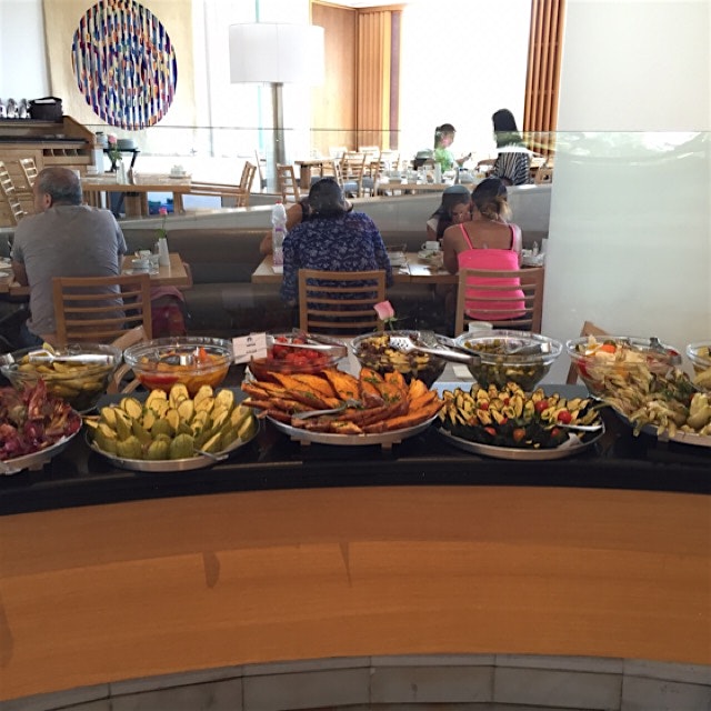 Multi station breakfast buffet at royal beach hotel Eilat Israel -roasted vegetables 