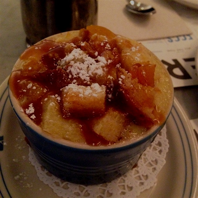 Dessert #2: challah bread and butter pudding with apricot. Read about Russ & Daughters efforts to...