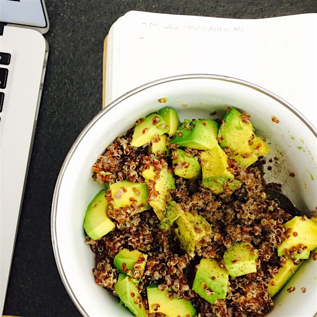 Two of my favorite things in a bowl. Traveled 200 miles with my homemade lunch of avocado And red...