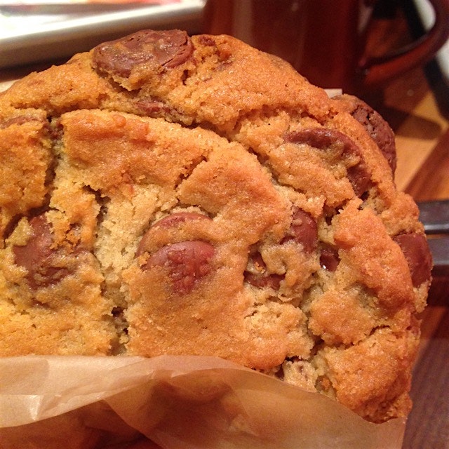The quest to find NYC's best cookie continues: peanut butter with chocolate chips. 