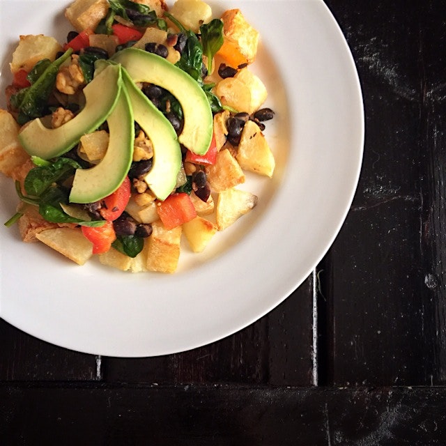 Vegan hash! Brunch time is the best time 🍸